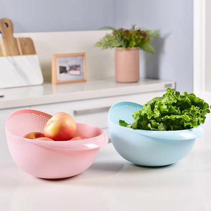 Drain rice with ease using our plastic colander. Perfect for kitchen use.