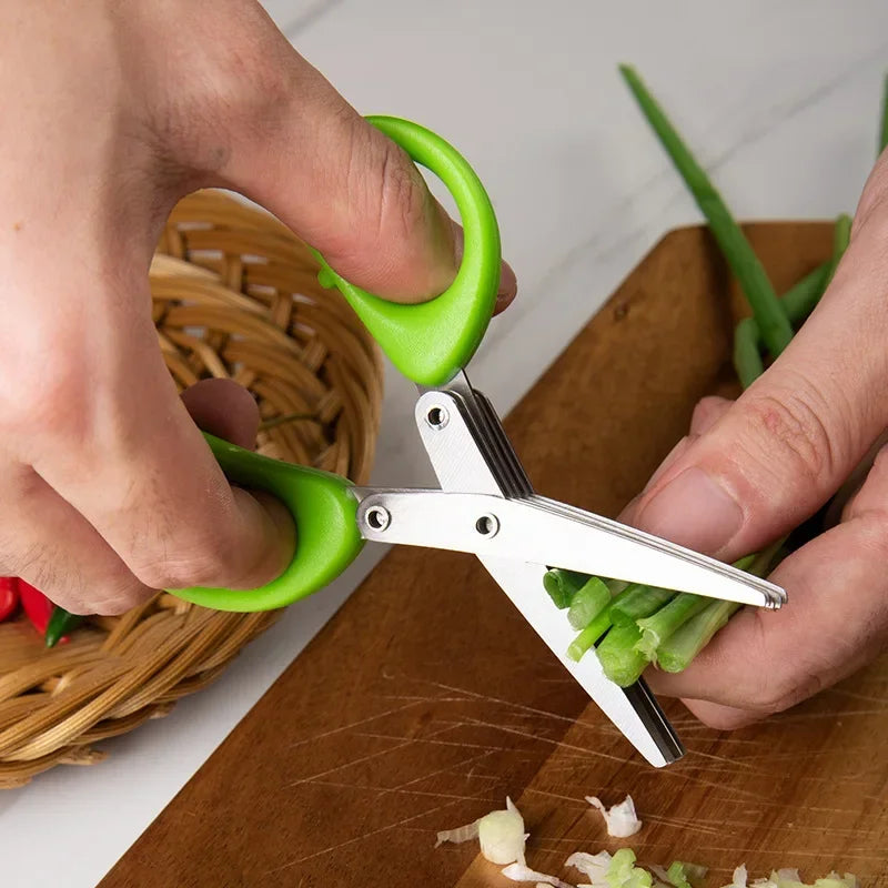 Multi-Functional Cooking Tool with 3/5 Layer Stainless Steel Kitchen Scissors