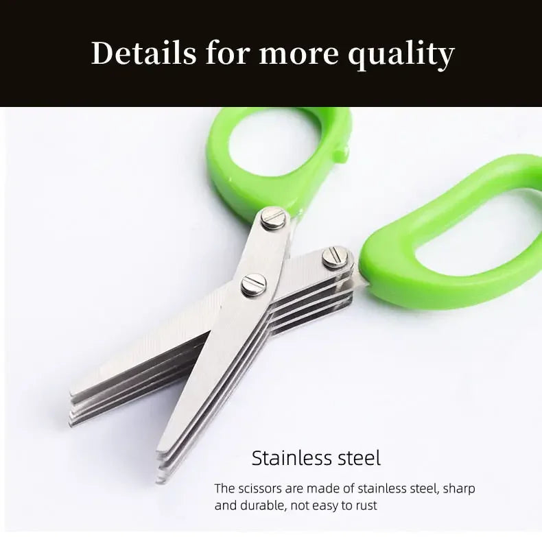 Multi-Functional Cooking Tool with 3/5 Layer Stainless Steel Kitchen Scissors