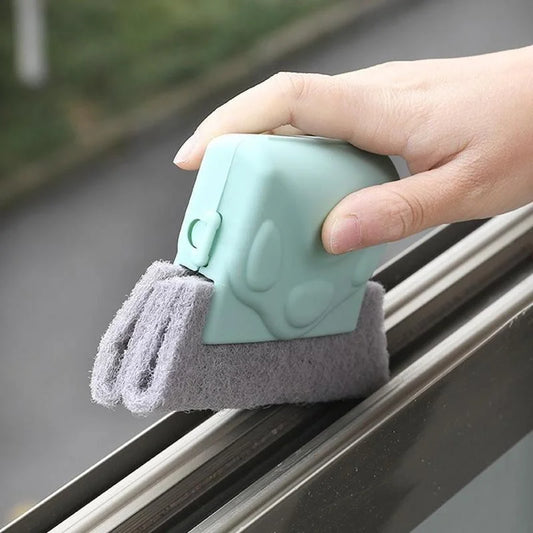 Kitchen Window Cleaning Set with Cloth, Brush, and Slot Cleaner